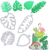 RKPM HOMES 4 Pieces Tropical Leaf Cookie Cutter Shape Set,Hawaiian Palm Leaves Mould Fondant Cutting Stainless Steel Cutters for Pastry Fruit Biscuit Sugarcraft Candy Cake Decorating, Baking Tools