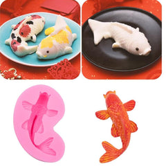 RKPM HOMES Fondant Mold I 3D Fish Shape Silicone Baking Mould I for Handmade DIY Cake Décor Jelly Dessert Candy Chocolate Pastry Gum Paste Polymer Clay Muffin Soap Resin Candle Cupcake Decoration (B)
