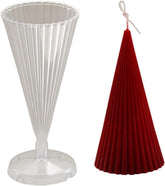 RKPM HOMES Cone Shaped Candle Mold I 3D Conical Pillar Acrylic Candlestick Wax Mould I Modern Creative Shape Molds I for DIY Handmade Ornament Cake Décor Aromatherapy Art Craft Making (Striped)
