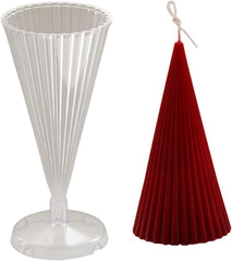 RKPM HOMES Cone Shaped Candle Mold I 3D Conical Pillar Acrylic Candlestick Wax Mould I Modern Creative Shape Molds I for DIY Handmade Ornament Cake Décor Aromatherapy Art Craft Making (Striped)