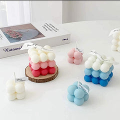 RKPM HOMES Small Rubik Cube Shape Candle Mold | 3D Fondant Silicone Wax Mould | Succulent Molds | Handmade DIY Candles Making | for Mousse Dessert Soap Cake Decoration Tools | 2 Cavity – 1 Mold