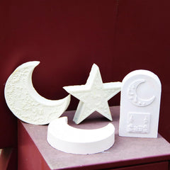 RKPM HOMES Arch Candle Mold I 3D Mandala Crescent Gypsum Silicone Plaster Epoxy Mould I for DIY Handmade Ornament Chocolate Cake Décor Aromatherapy Soap Resin Art Craft Making Home Decoration (Set of 3)