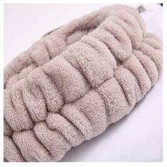 RKPM HOMES Cute Deer Antler Cat Ears Plush Headbands Soft Elastic Hair Loop Hair Bands Facial Makeup Wrap for Women Shower SPA Mask (Coffee)
