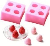 RKPM HOMES Strawberry Shape Chocolate Mould | 3D DIY Fondant Silicone Mold | Baking Tools for Cake Chocolate Candy Ice Jelly Soap | Baking Moulds | for Cake Cupcake Topper Decoration (Small)