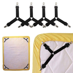RKPM chrome metal Holder Straps Clip, Standard, Black, 4 Pieces