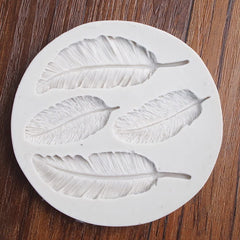 RKPM HOMES 4 Cavity 3D Feather Shape Silicone Cake Mold Chocolate Soap DIY Mold