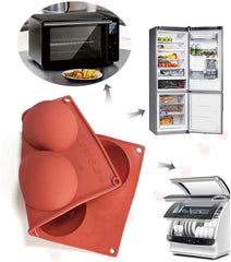 5-Cavity Semi Circle Silicone Mold, Baking Mold for Making Hot Chocolate Bomb, Cake, Jelly, Dome Mousse