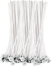RKPM HOMES Cotton Candle Wick | with Metal Sustainer Tabs | Low Smoke Pre-Waxed for Candle Making | Homemade DIY Candle Making Decorating Art | Candle Accessory – Pack of 100 (8 CM)