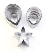 RKPM HOMES Cookie Cutter Set | Stainless Steel Gum Paste Cutter | Biscuit Mold Fondant Muffin Cup Cake Decoration | Tools for Holiday Party Wedding Birthday (11 Pcs Rose Petal, Leaf and Star Shape)