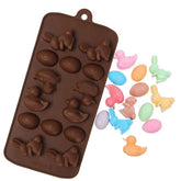 RKPM HOMES Rabbit and Duck Shape Chocolate Mould | Silicone Candy Mold | Baking Tools for Cake Chocolate Candy Ice Jelly | Cake Baking Moulds | Bakeware Molds | Brown – 14 Cavity