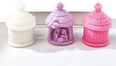 RKPM HOMES Jesus Candle Mold I Nativity Scene House & Family Silicone Scented Wax Mould I Succulent Molds for Handmade Ornament Aromatherapy Soap, Clay, Resin Epoxy Casting, Art Craft Making (Style 1)