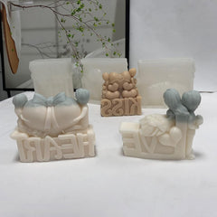 RKPM HOMES Heart Couple Kiss Candle Mold I 3D Valentine’s Day Series Silicone Scented Mould I for DIY Handmade Ornament Chocolate, Aromatherapy, Soap, Resin Art Craft, Home Wedding Party Decoration