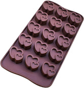 RKPM HOMES Silicone Chocolate Mold Candy Mold Jelly Ice Cube Tray Muffin Sugar Craft Fondant Mold Mould Cake Decorating Tools (Double Heart Chocolate Mold)