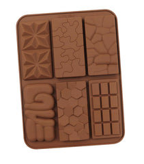 RKPM HOMES 6 in 1 Chocolate Mould Tray I Multi Shape Break-Apart Chocolate Mold I Silicone DIY 3D Candy Mold I for Handmade DIY Jelly, Cakes Dessert, Pastry, Muffin Cookies, Cupcake, Decoration Tools