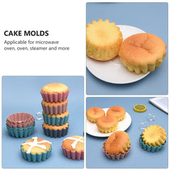 RKPM HOMES Paper Cake Cup Liners | Silicone Baking Cups | Muffin Cupcake Cases | Microwave or Oven Tray Safe | for Handmade Soap, Biscuit, Chocolate, Muffins, Jelly (Flower Shape, 12 Pcs)