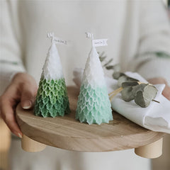 RKPM HOMES Christmas Tree Candle Mould I 3D Fondant Silicone Scented Wax Mould I Succulent Molds | Handmade Candles Making | for Mousse Dessert Soap Cake DIY Decorating (Leafy Pine)