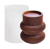 RKPM HOMES Striped Pillar Aesthetic Candle Molds I 3D Cylindrical Round Shape Ribbed Twist Geometric Silicone Wax Mould I for Handmade Ornament Aromatherapy Soap, Art Craft Making (No 4)