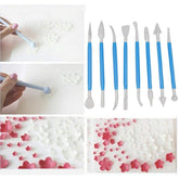 RKPM Marshmallow Fondant Cake Decorating Hand Tool, Fondant Modeling Tool Set, Plastic, (8-Piece Multicolor)