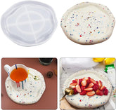 RKPM HOMES Coaster Mould I Silicone Irregular Clouds Epoxy Resin Deep Casting Tray I for Homemade Ornament DIY Art Crafts Jewelry Storage Box Ring Trinket Container Home Table Decoration (Round)