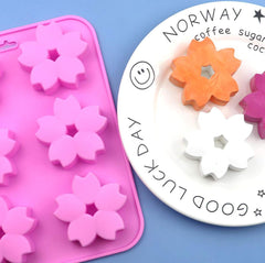 RKPM HOMES 6 Cavities Silicone Soap Molds, Homemade Soap Making Chocolate Baking Molds (6 Muffin Flower Mold)