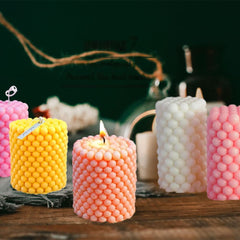 RKPM HOMES Pillar Shape Candle Molds | 3D Fondant Silicone Cube Bubble Geometric Ball Wax Mould | Handmade Candles Making | Moulds for Mousse Dessert Soap Cake DIY Decorating Art Crafts - 1 Cavity
