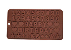 RKPM HOMES Silicone Chocolate Mold Candy Mold Jelly Ice Cube Tray Muffin Sugar Craft Fondant Mold Mould Cake Decorating Tools (Happy Birthday Chocolate Mold)