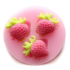 RKPM HOMES Fruit Shape Chocolate Mould | 3D DIY Fondant Silicone Mold | Baking Tools for Cake Chocolate Candy Ice Jelly Soap | Baking Moulds | for Cake Cupcake Topper Decoration (Strawberry Mold)