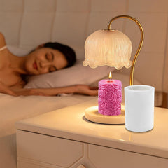 RKPM HOMES Delicate Rose Candle Mold I 3D Flower Embossed Cylindrical Pillar Silicone Epoxy Mould I for DIY Handmade Ornament Chocolate, Cake Décor, Aromatherapy, Soap, Resin Art Craft Home Decoration