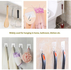 RKPM HOMES Transparent-Glue Hooks Hooks for Hanging - Heavy Duty Shower Sticky Hooks Key Hook Seamless Waterproof and Oil Proof,for Kitchen Bathroom Ceiling Window. 12 Pack