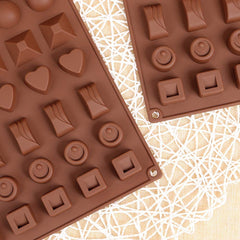 RKPM HOMES Silicone Chocolate Mold Candy Mold Jelly Ice Cube Tray Muffin Sugar Craft Fondant Mold Mould Cake Decorating Tools (30 Cavity Multi Shape Chocolate Mold)