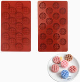 RKPM HOMES Waffle Mold I 3D Fondant Mini Waffles Maker Silicone Mould Tray I for Handmade Sugarcraft DIY Jelly, Cakes Dessert, Candy, Pastry, Cookies, Cupcake, Decoration Tools (18Cavity Round)