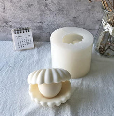 RKPM HOMES Pearl Candle Molds I 3D Fondant Shell Pillar Silicone Epoxy Mould I for DIY Handmade Ornament, Chocolate, Cake Décor, Aromatherapy, Soap, Resin Art Craft Making, Home Party Decoration