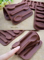 RKPM HOMES Spoon Shape Molds 2 PCS Food Grade Silicone Cake Molds Chocolate Ice Jelly Mold Party Decor Homemade Cupcake Candy Bake Ware Baking Tools Mold Size 14.3 x 9.8 x 1 cm