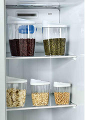 RKPM HOMES ABS Plastic Modula Starter Set of 5 Food Storage Boxes Airtight Container Set with Sliding Locks, Transparent