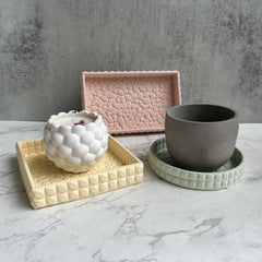 RKPM HOMES Coaster Mould I Silicone Gypsum Clouds Epoxy Resin Deep Casting Tray I for Homemade Ornament DIY Art Crafts Jewelry Storage Box Ring Trinket Container Home Table Decoration (Set of 3)