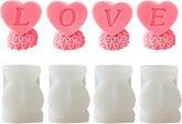 RKPM HOMES Valentine’s Day Series Candle Mold I 3D L O V E Heart Shape Rose Flower Silicone Scented Mould I for DIY Handmade Ornament Chocolate Aromatherapy Soap Resin Art Craft Home Décor (Big)