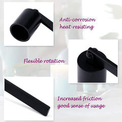 RKPM HOMES Stainless Steel Candle Snuffer I Candle Extinguisher Cover with Long Handle & Straight Tube I for Putting Out Candle Flame Safely I Candle Accessory I Black - Type B