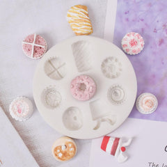 RKPM HOMES Doughnuts Cola Modeling Cake Mold I 3D Fondant Silicone Chocolate Mould I for DIY Sugarcraft Cupcake Topper, Polymer Clay, Candy, Cookies, Muffin, Soap Wax Making Crafting - 8 Cavity