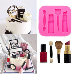 RKPM HOMES Makeup Design Fondant Cake Molds 3D Silicone Soap Chocolate Candy Decorative Baking Bakeware Mould. (Eyebrow Pencil Makeup Mold)