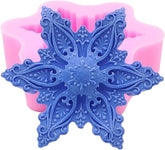 RKPM HOMES Candle Mold I 3D Christmas Snowflake Shape Silicone Scented Wax Mould I for DIY Handmade Chocolate Ornament Cake Décor Aromatherapy Soap Resin Art Craft Making Home Party Decoration (B)