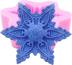 RKPM HOMES Candle Mold I 3D Christmas Snowflake Shape Silicone Scented Wax Mould I for DIY Handmade Chocolate Ornament Cake Décor Aromatherapy Soap Resin Art Craft Making Home Party Decoration (B)