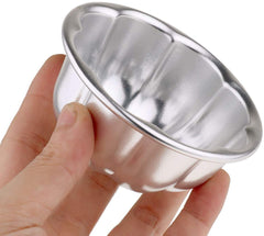 RKPM HOMES 2 Pcs Flower Shape Egg Tart Molds Nonstick Aluminum Alloy Pudding Pan Cupcake Muffin Cups DIY Cake Tartlets Baking Tool Silver SS Size :9.2 CM X 4.5 CM