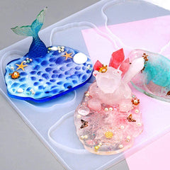 RKPM HOMES Coaster Molds I Silicone UV Epoxy Resin Casting Irregular Cloud Shape Mould I for DIY Art Crafts Jewelry Trinket Container Home Table Slice Decorations - 5 Cavity