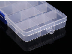 RKPM 15 Grid Cells Multipurpose Clear Transparent Plastic Storage Box With Removable Dividers- 1 Pcs