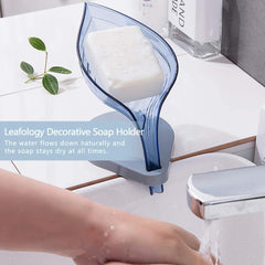 RKPM HOMES 100% Self Draining Bar Soap Holder, Leaf Soap Dish for Shower/Bathroom, Waterfall Drain Soap Saver, Set of 1 Pink