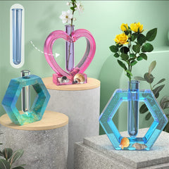 RKPM HOMES Test Tube I Round Acrylic Hollow Tube Pipe I for Plant Propagation Station Hydroponic/Flowers for Home Office Desktop Garden Wedding Decoration – Pack of 3