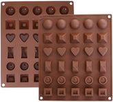 RKPM HOMES 6 Different Shape Chocolate Mould | Silicone Candy Mold | Baking Tools for Cake Chocolate Candy Ice Jelly | Cake Baking Moulds | Bakeware Molds | Brown – 30 Cavity