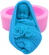 RKPM HOMES Soaps Molds | Silicone Baby Sleeping Shape Mould | Handmade Sharp Edges Soap Making Forms | 3D Moulds for Cake Chocolate Candy Ice Jelly Brownie Dessert - 1 Cavity