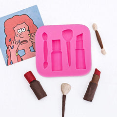 RKPM HOMES Makeup Design Fondant Cake Molds 3D Silicone Soap Chocolate Candy Decorative Baking Bakeware Mould. (Eyebrow Pencil Makeup Mold)