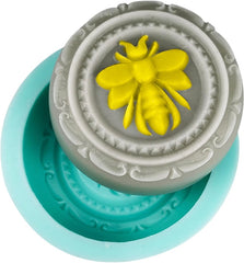 RKPM HOMES Bee Honeycomb Shape Soap Mold I 3D Fondant Silicone Beeswax Candle Mould I Handmade Sharp Soap Making Forms I Mould for Lotion Bar Cake Chocolate Candy Ice DIY Resin Art Craft (Round)